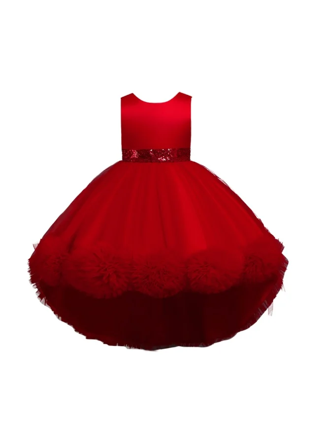 بيداني فستان أزهار أحمر ملكي